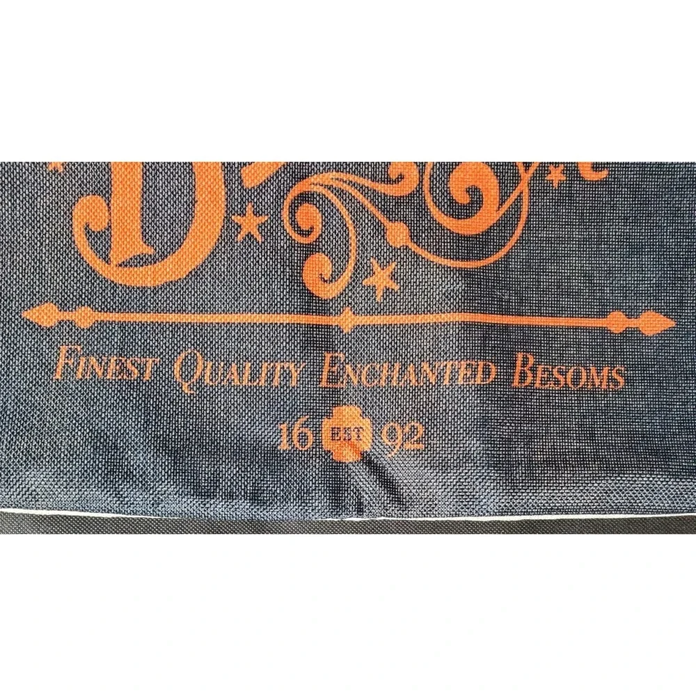 Salem Broom Co Black Halloween Pillow Cover ~ 17in x 17in